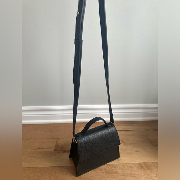 Mini Black Pebbled Leather Handbag - Picture 7 of 14